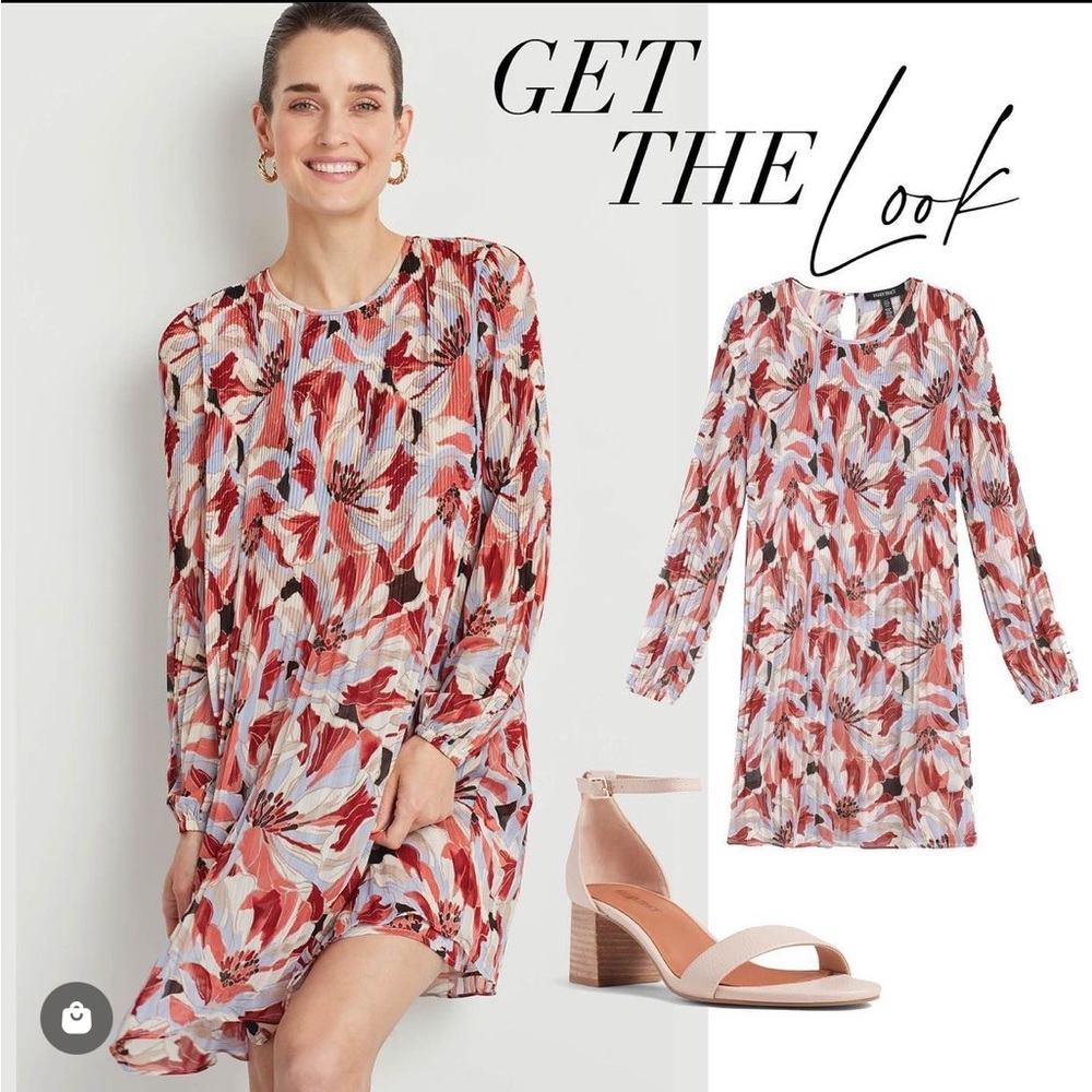 Ellen‎ Tracy pleated chiffon mini dress NWT
